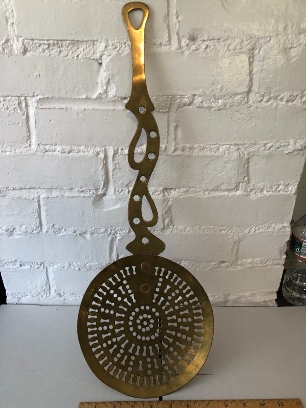 Antique Georgian Hand Forged Brass Chestnut Roaster